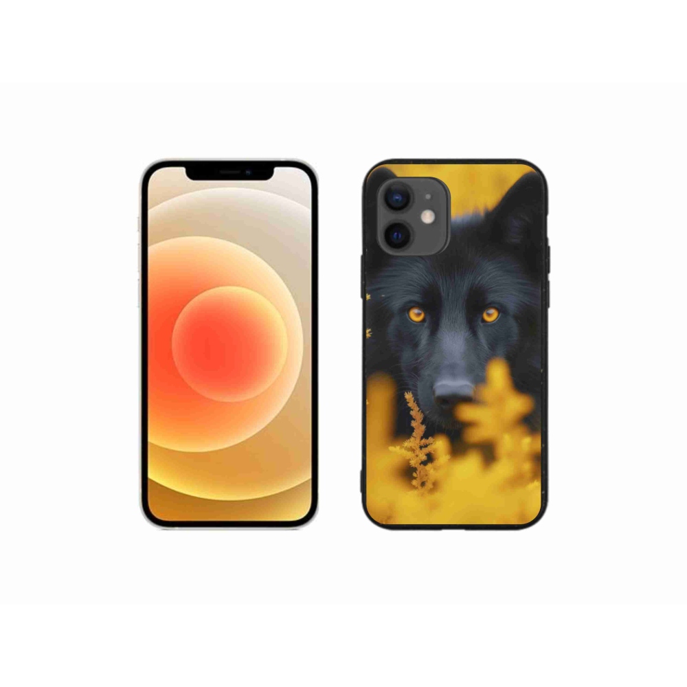 Gélový kryt mmCase na iPhone 12 Mini - čierny vlk 2