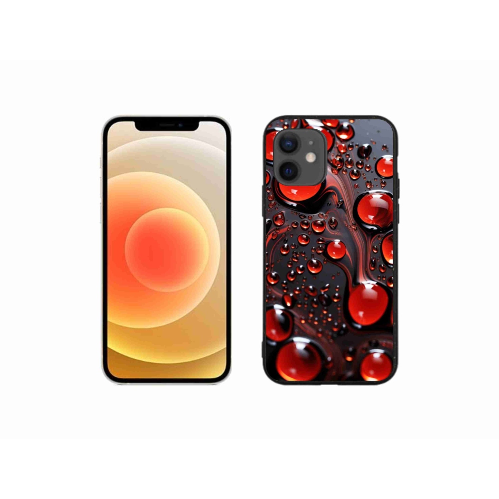 Gélový kryt mmCase na iPhone 12 Mini - červené kvapky 2