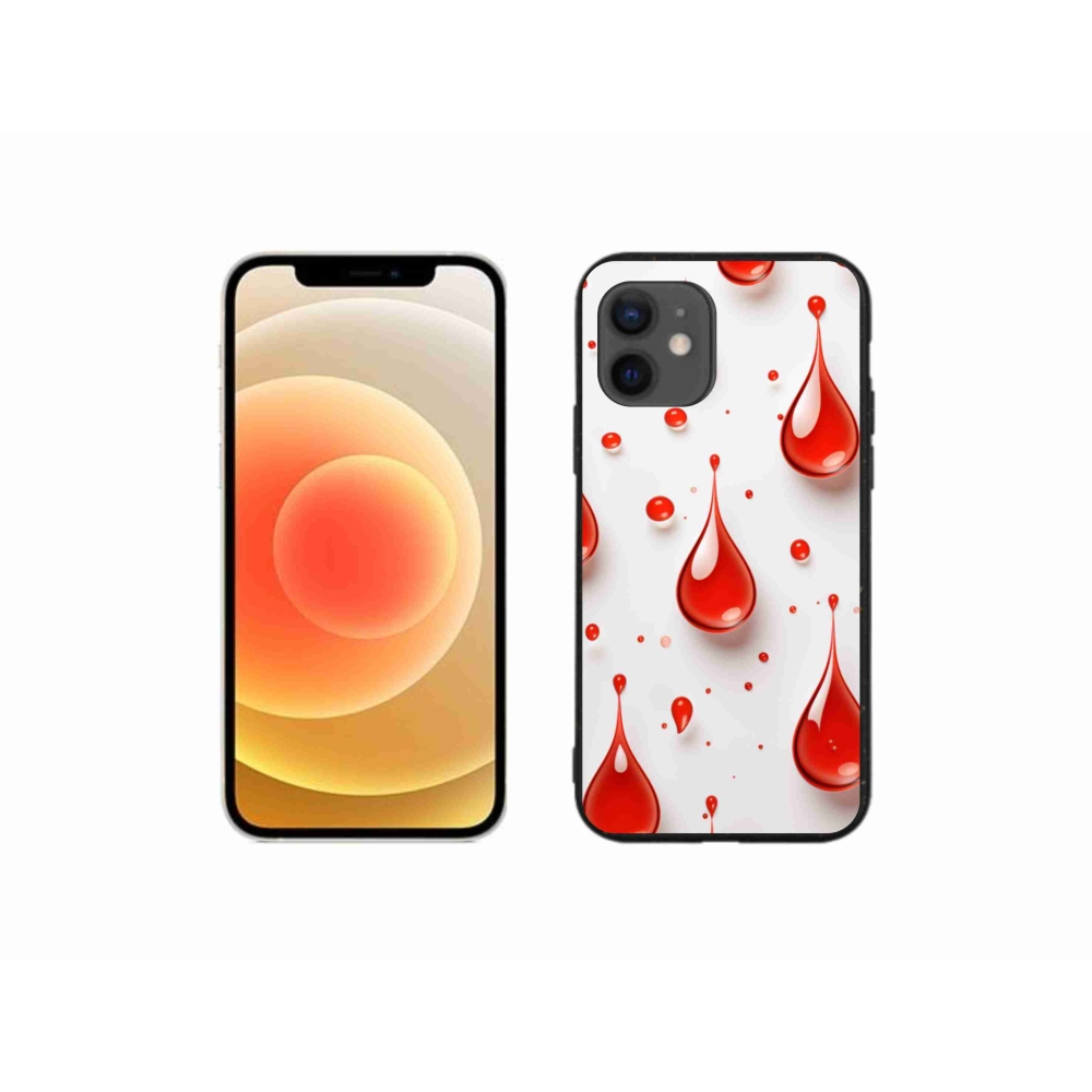 Gélový kryt mmCase na iPhone 12 Mini - červené kvapky
