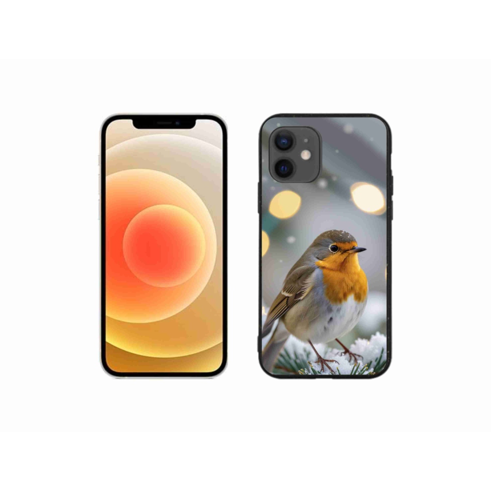 Gélový kryt mmCase na iPhone 12 Mini - červienka v zime