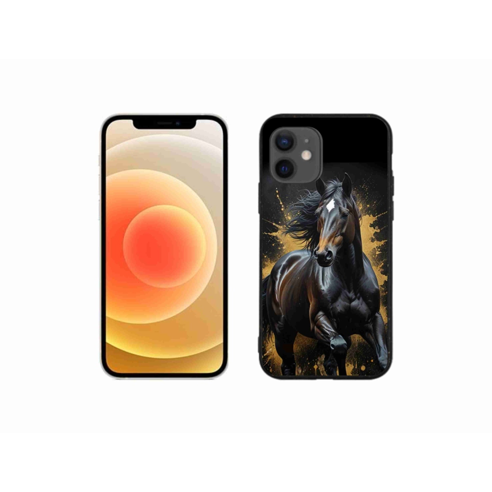 Gélový kryt mmCase na iPhone 12 Mini - elegantný čierny žrebec