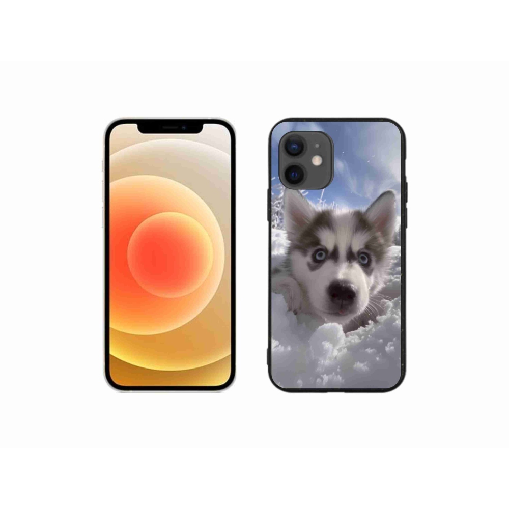 Gélový kryt mmCase na iPhone 12 Mini - husky v snehu