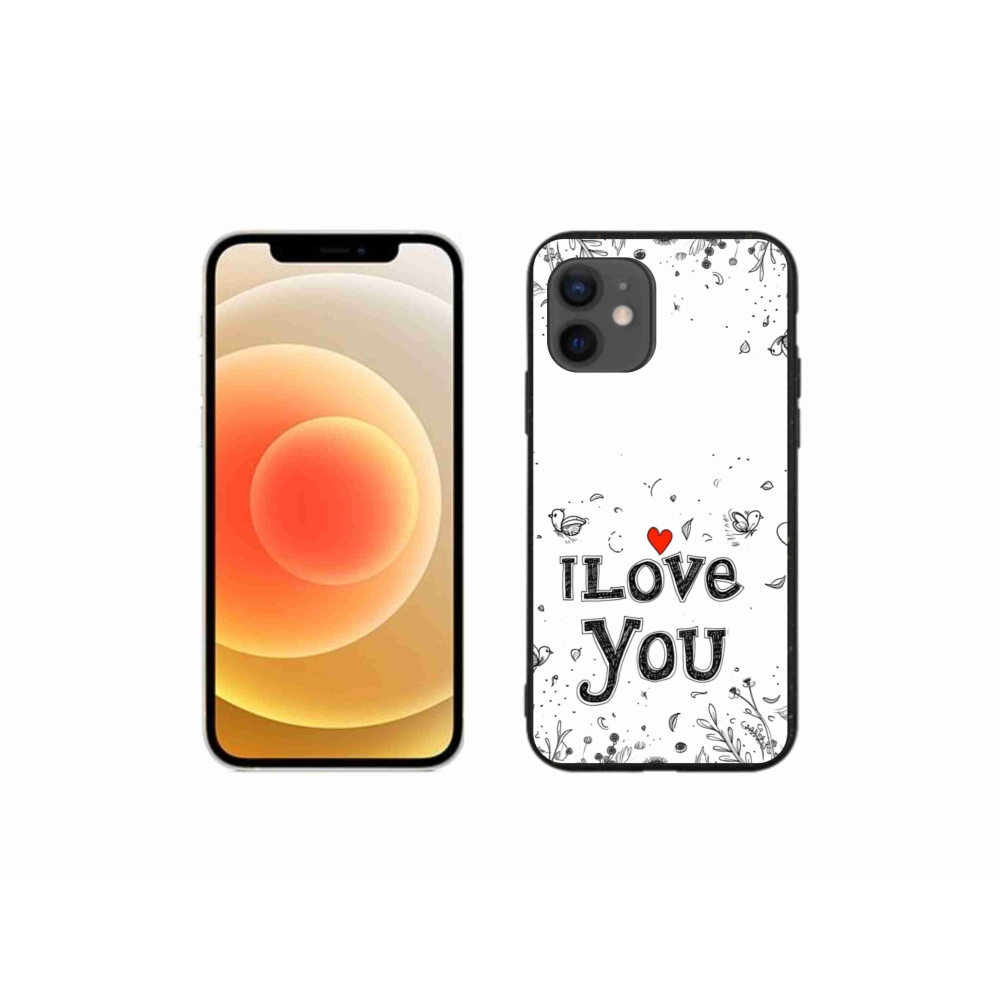 Gélový kryt mmCase na iPhone 12 Mini - I love you biele pozadie