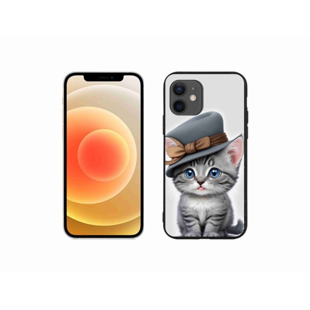 Gélový kryt mmCase na iPhone 12 Mini - mačiatko s klobúkom