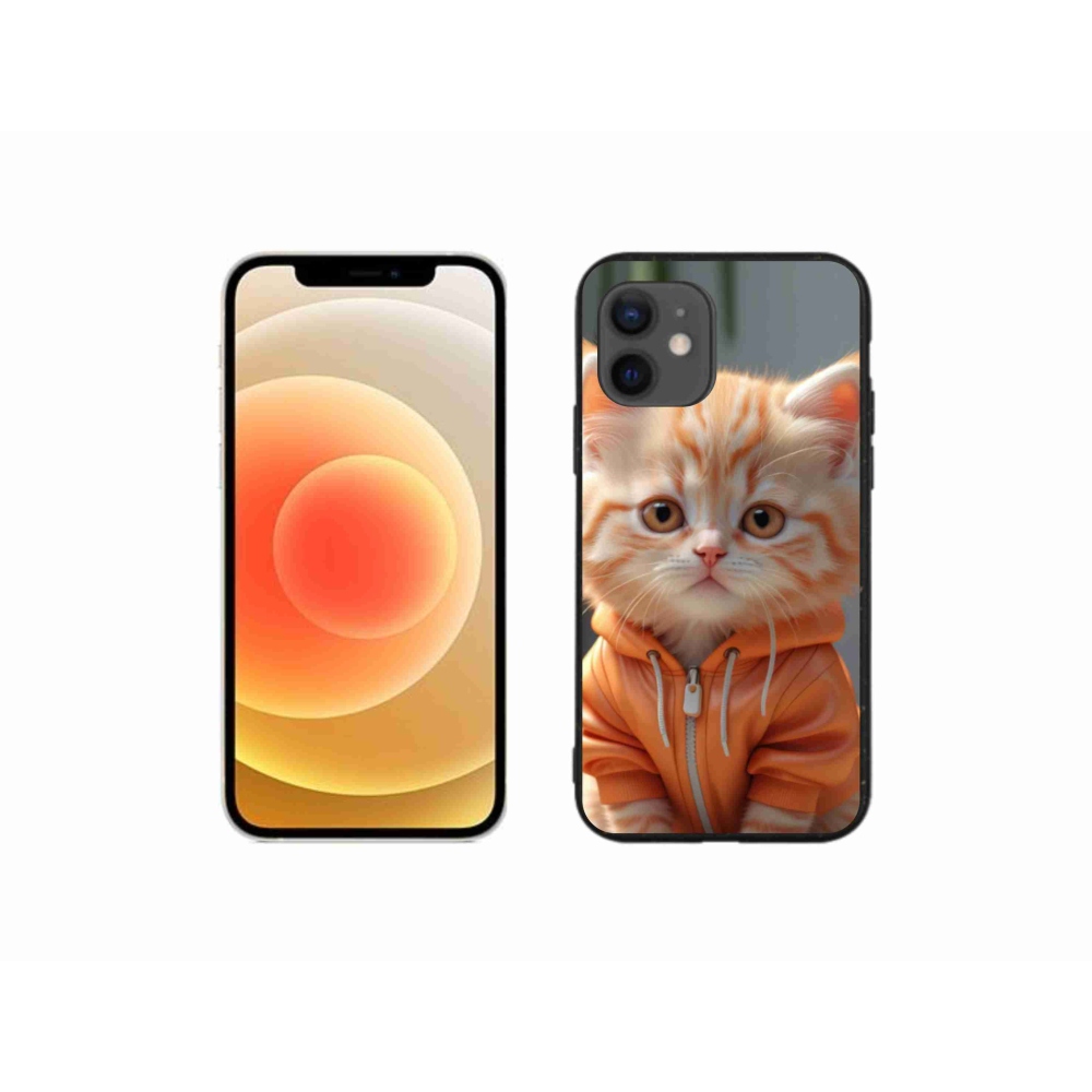 Gélový kryt mmCase na iPhone 12 Mini - mačiatko v mikine