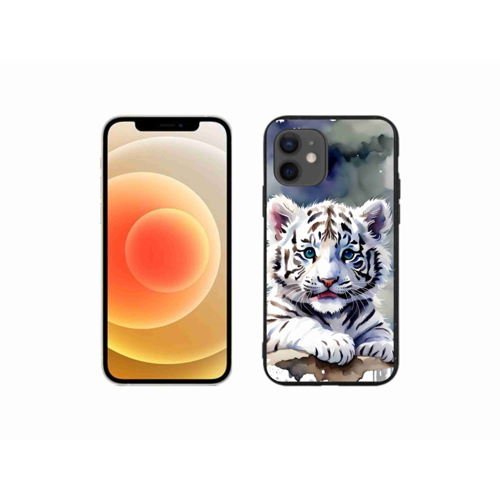 Gélový kryt mmCase na iPhone 12 Mini - mláďa bieleho tigra