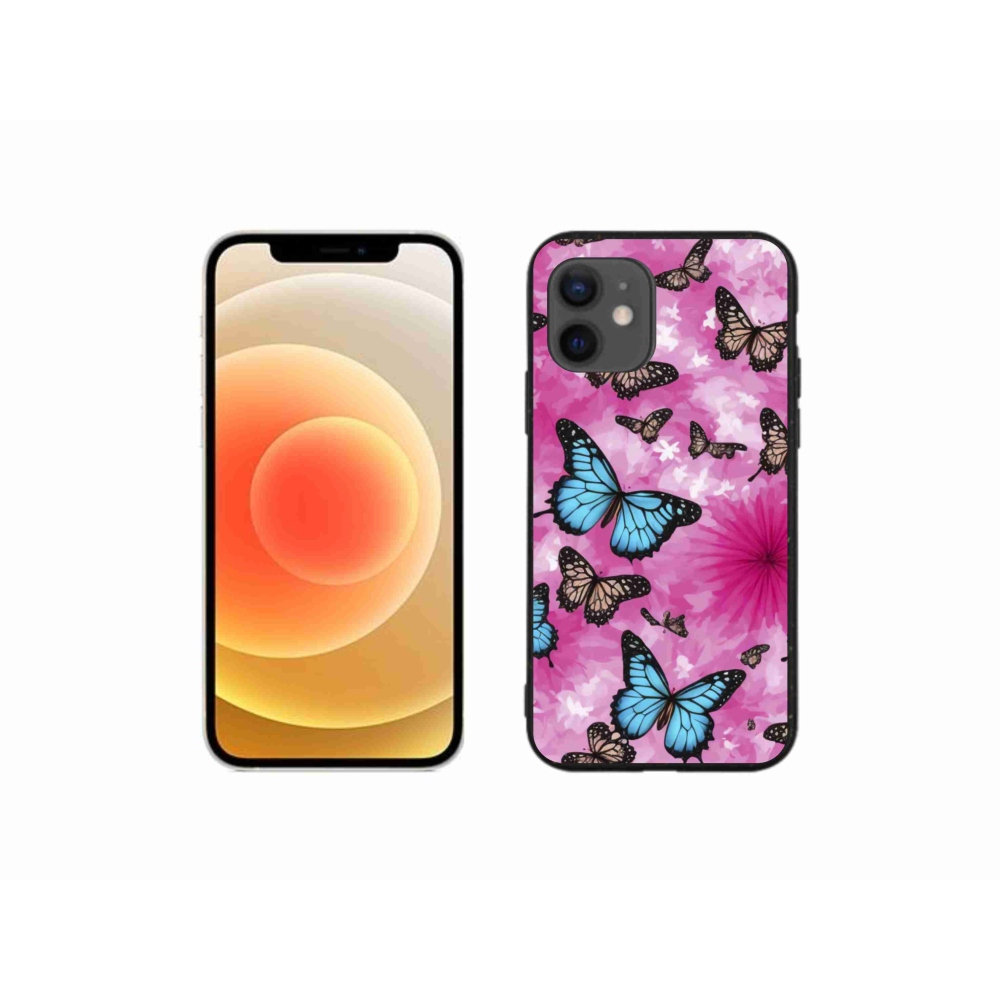 Gélový kryt mmCase na iPhone 12 Mini - motýlia záhrada