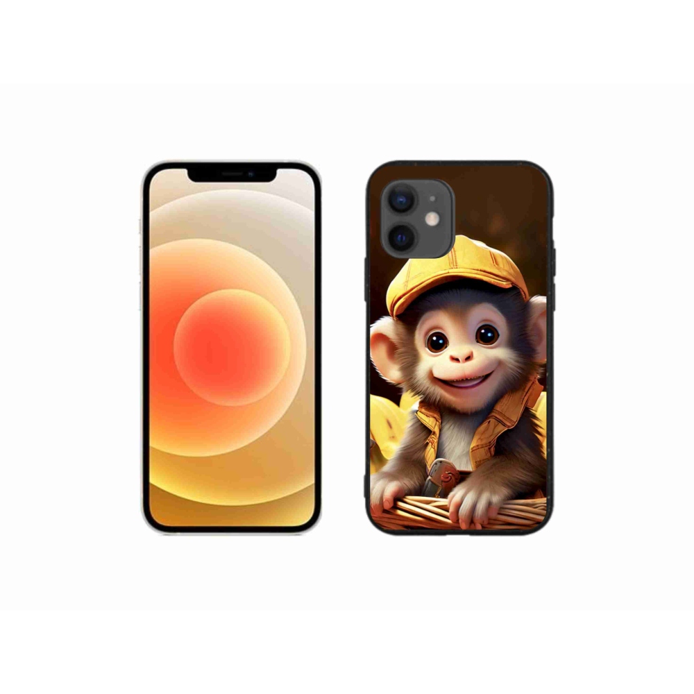 Gélový kryt mmCase na iPhone 12 Mini - opice v košíku