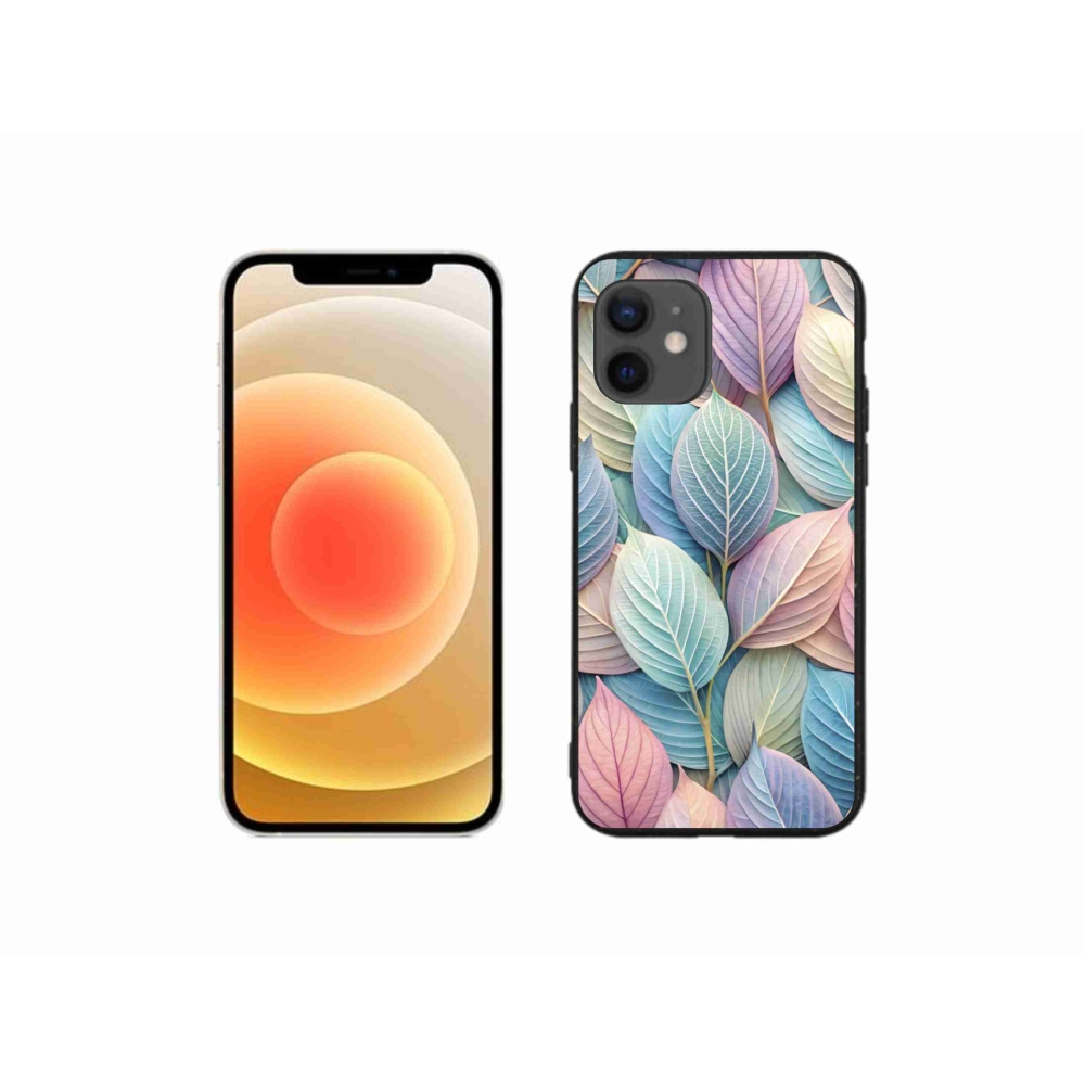 Gélový kryt mmCase na iPhone 12 Mini - pastelové listy