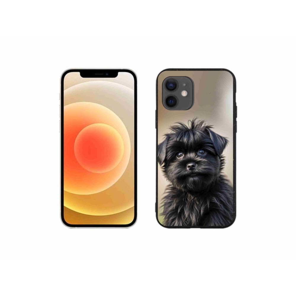 Gélový kryt mmCase na iPhone 12 Mini - roztomilý čierny psík
