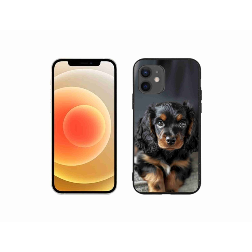 Gélový kryt mmCase na iPhone 12 Mini - roztomilý dlhosrstý jazvečík