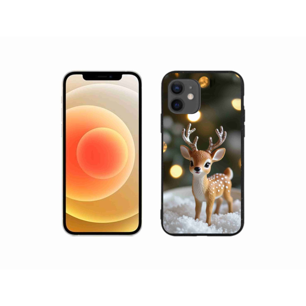Gélový kryt mmCase na iPhone 12 Mini - roztomilý vianočný jeleň