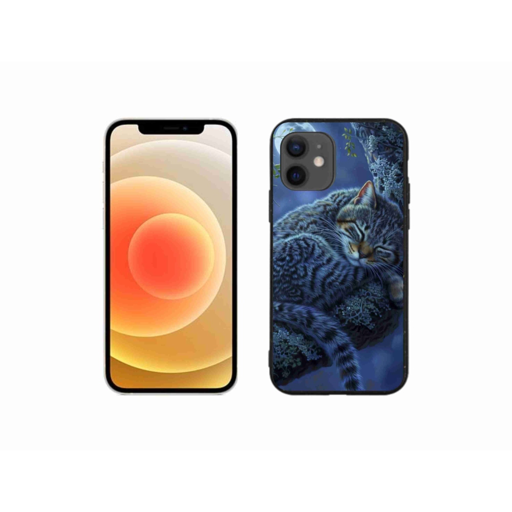 Gélový kryt mmCase na iPhone 12 Mini - spiaca mačka