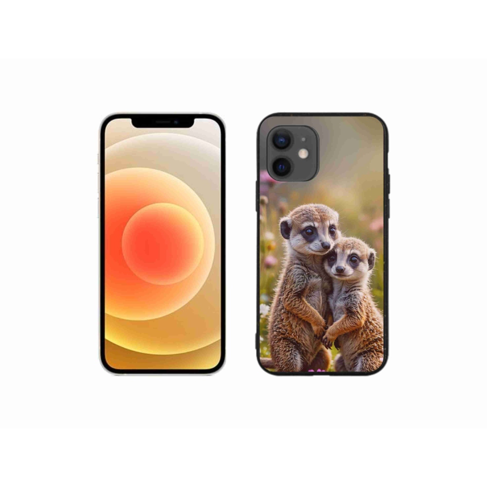 Gélový kryt mmCase na iPhone 12 Mini - surikatí duo