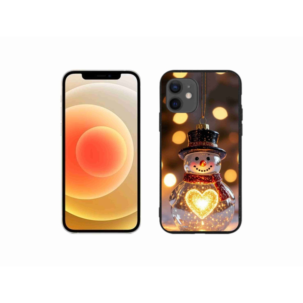 Gélový kryt mmCase na iPhone 12 Mini - svietiaci vianočný snehuliak