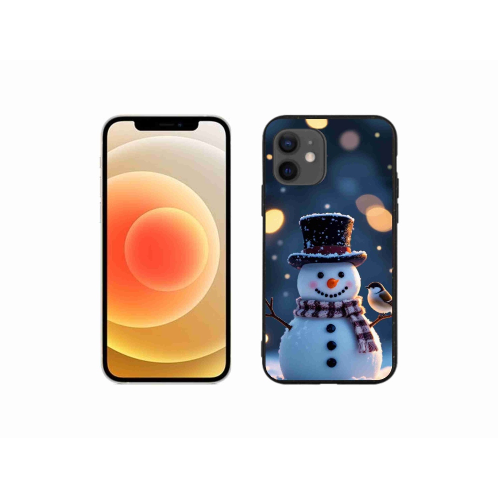 Gélový kryt mmCase na iPhone 12 Mini - vianočný snehuliak