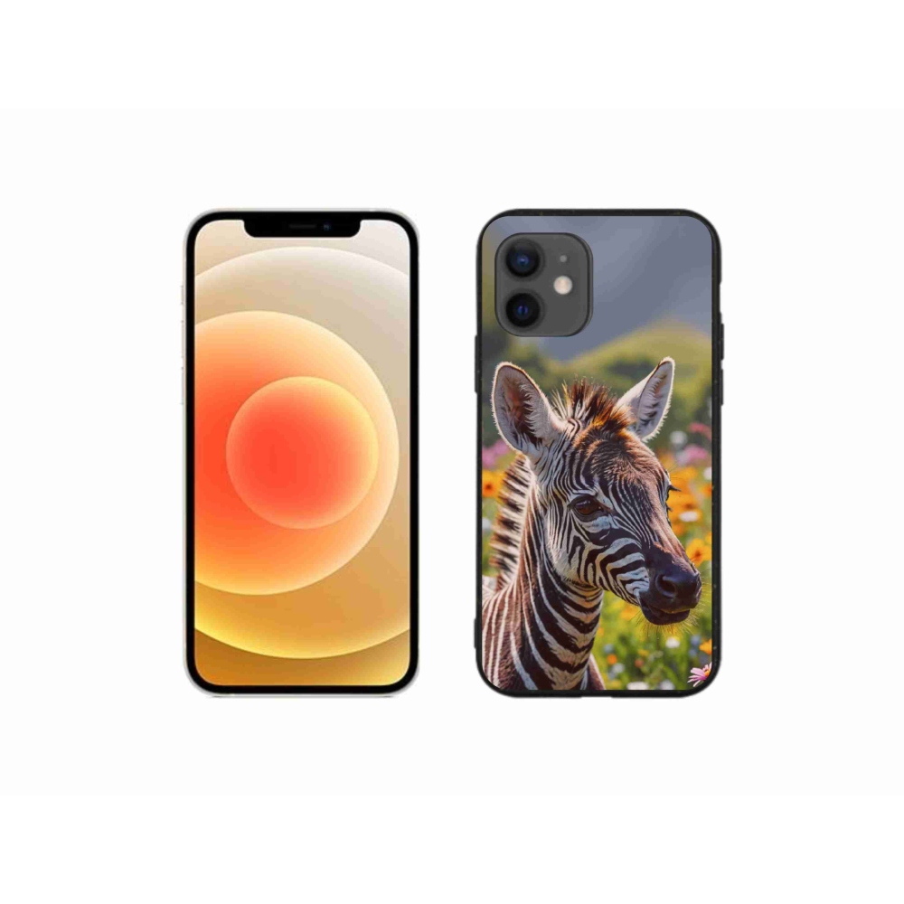 Gélový kryt mmCase na iPhone 12 Mini - zebra na lúke