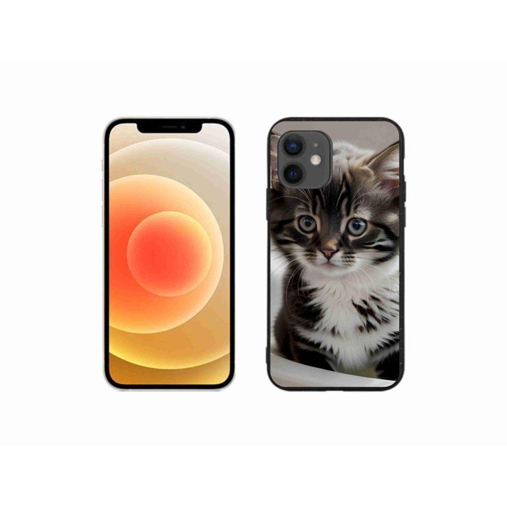 Gélový kryt mmCase na iPhone 12 Mini - zvedavé mačiatko