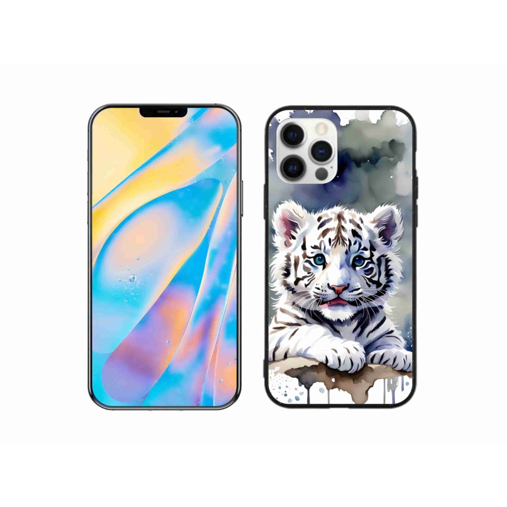 Gélový kryt mmCase na iPhone 12 - mláďa bieleho tigra