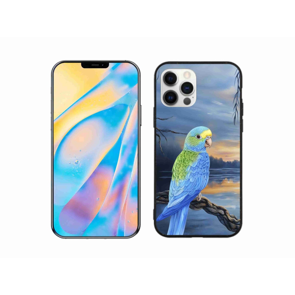 Gélový kryt mmCase na iPhone 12 - modrý papagáj
