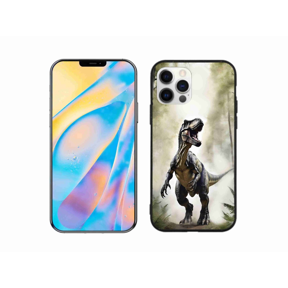 Gélový kryt mmCase na iPhone 12 - naštvaný T-Rex