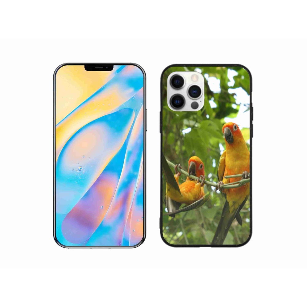 Gélový kryt mmCase na iPhone 12 - papagáje aratingy