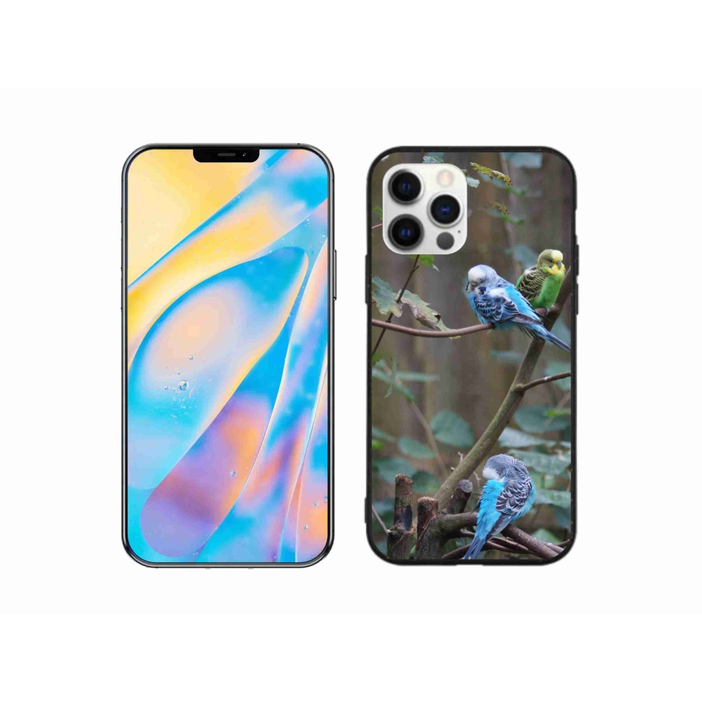 Gélový kryt mmCase na iPhone 12 - papagáje na vetve