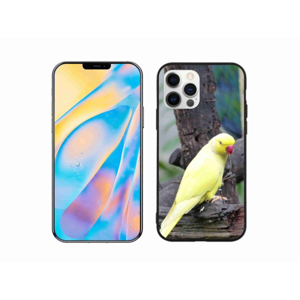 Gélový kryt mmCase na iPhone 12 - papagáj alexander žltý