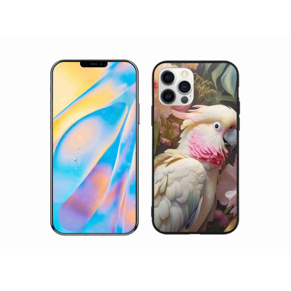 Gélový kryt mmCase na iPhone 12 - papagáj kakadu ružový 2