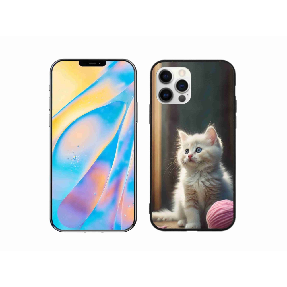 Gélový kryt mmCase na iPhone 12 Pro - biele mačiatko 2
