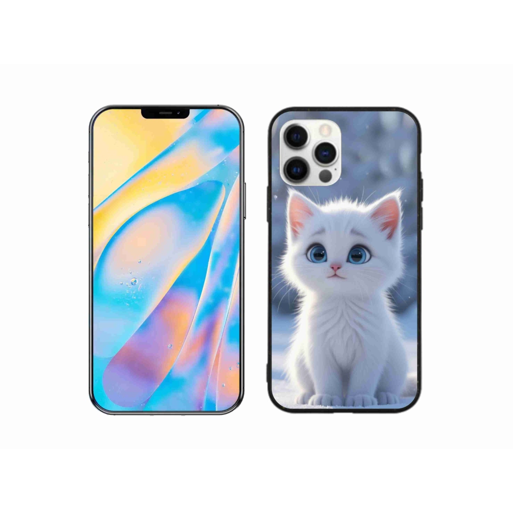 Gélový kryt mmCase na iPhone 12 Pro - biele mačiatko 3