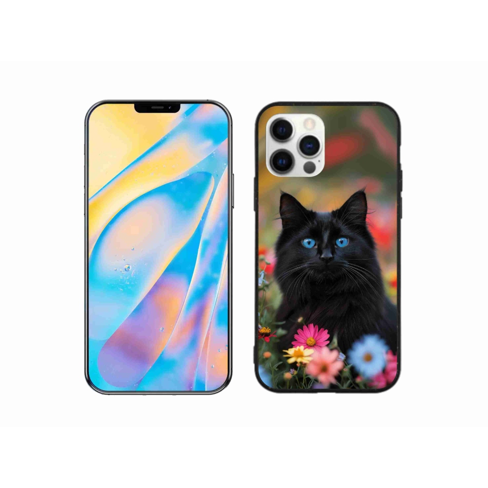 Gélový kryt mmCase na iPhone 12 Pro - čierne mačiatko 4