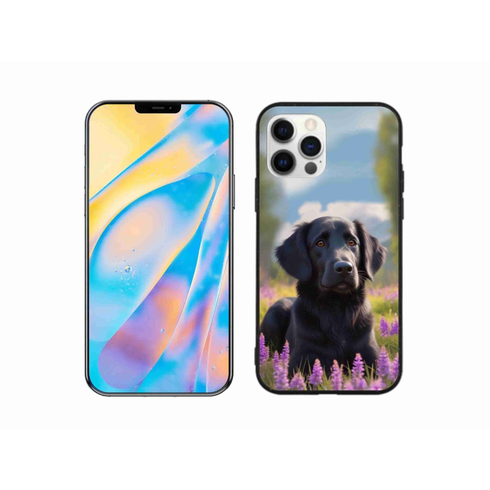 Gélový kryt mmCase na iPhone 12 Pro - elegantný čierny retriever
