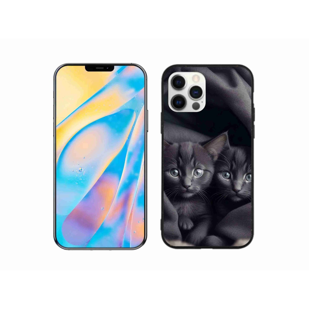 Gélový kryt mmCase na iPhone 12 Pro - mačacie duo
