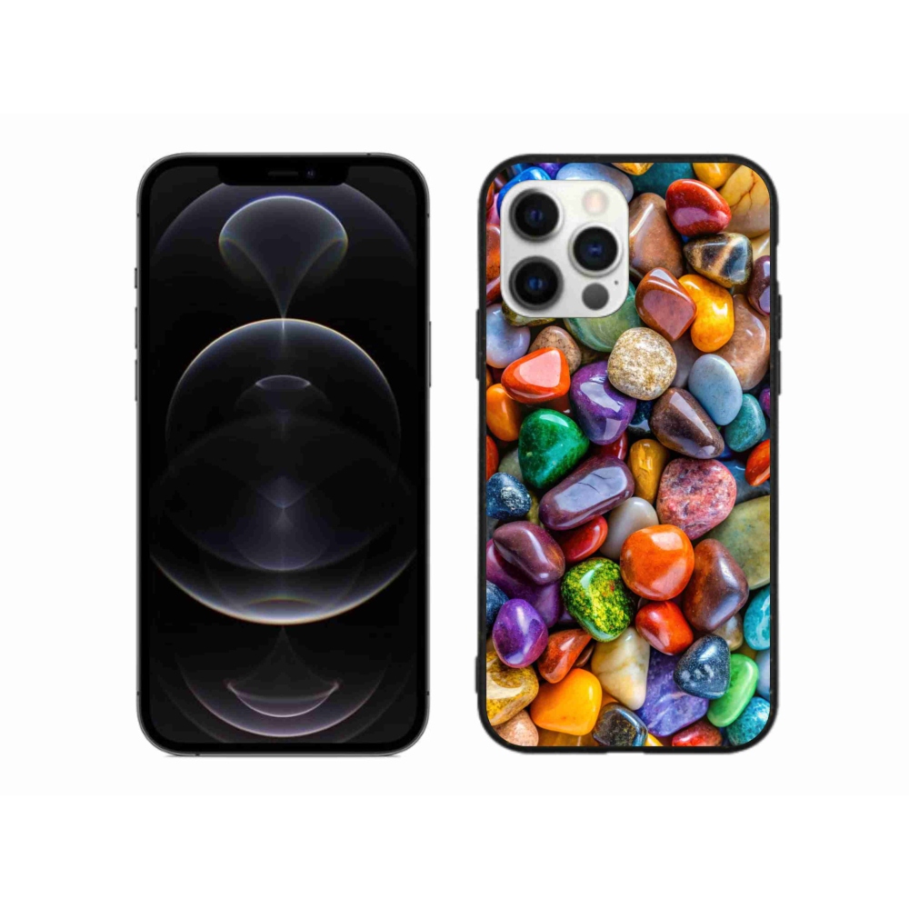 Gélový kryt mmCase na iPhone 12 Pro Max - farebné kamienky