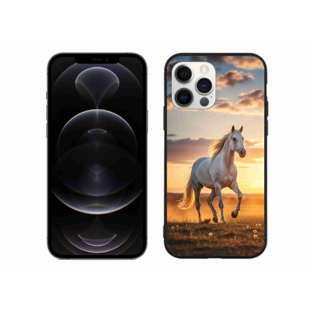 Gélový kryt mmCase na iPhone 12 Pro Max - bežiaci biely kôň 2
