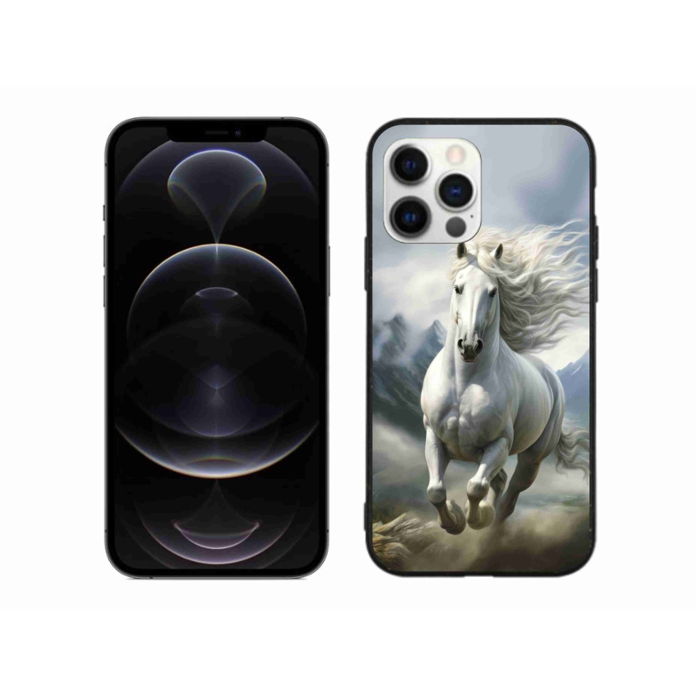 Gélový kryt mmCase na iPhone 12 Pro Max - bežiaci biely kôň 3
