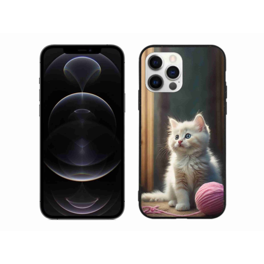 Gélový kryt mmCase na iPhone 12 Pro Max - biele mačiatko 2