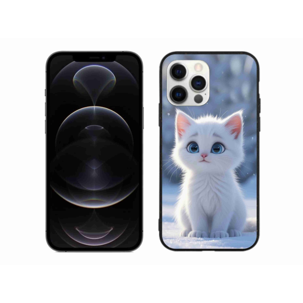 Gélový kryt mmCase na iPhone 12 Pro Max - biele mačiatko 3