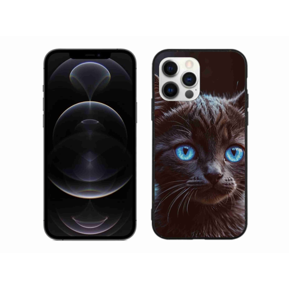 Gélový kryt mmCase na iPhone 12 Pro Max - čierne mačiatko 2