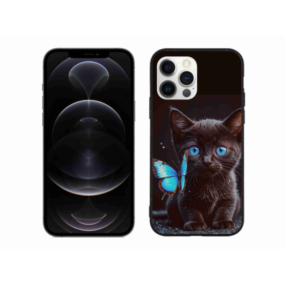 Gélový kryt mmCase na iPhone 12 Pro Max - čierne mačiatko 3