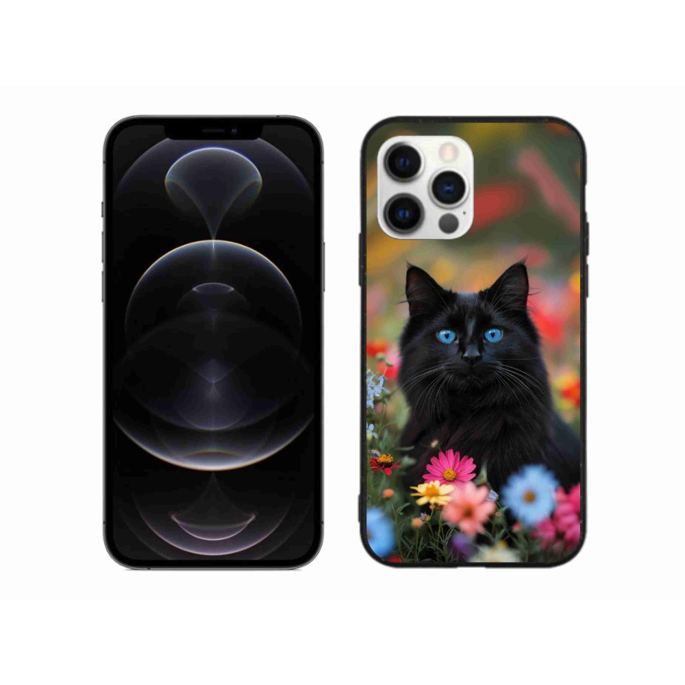 Gélový kryt mmCase na iPhone 12 Pro Max - čierne mačiatko 4