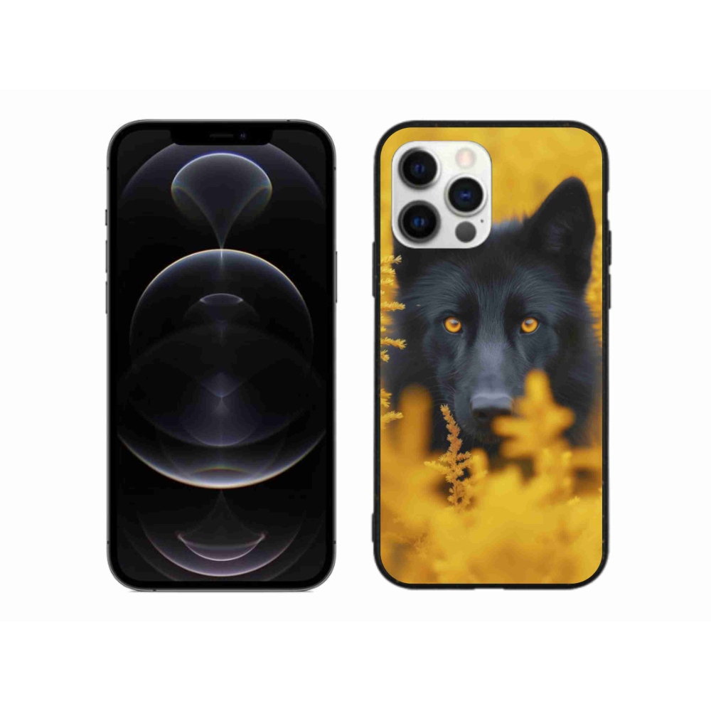Gélový kryt mmCase na iPhone 12 Pro Max - čierny vlk 2
