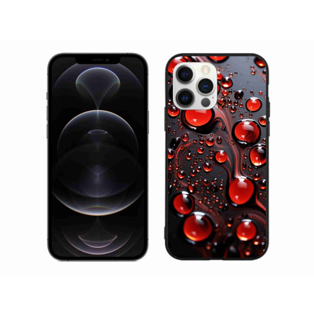 Gélový kryt mmCase na iPhone 12 Pro Max - červené kvapky 2