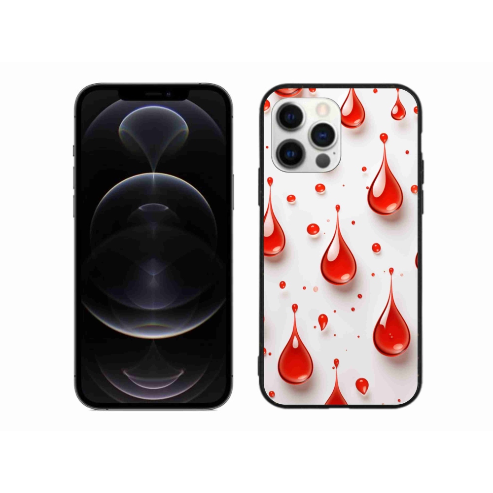 Gélový kryt mmCase na iPhone 12 Pro Max - červené kvapky