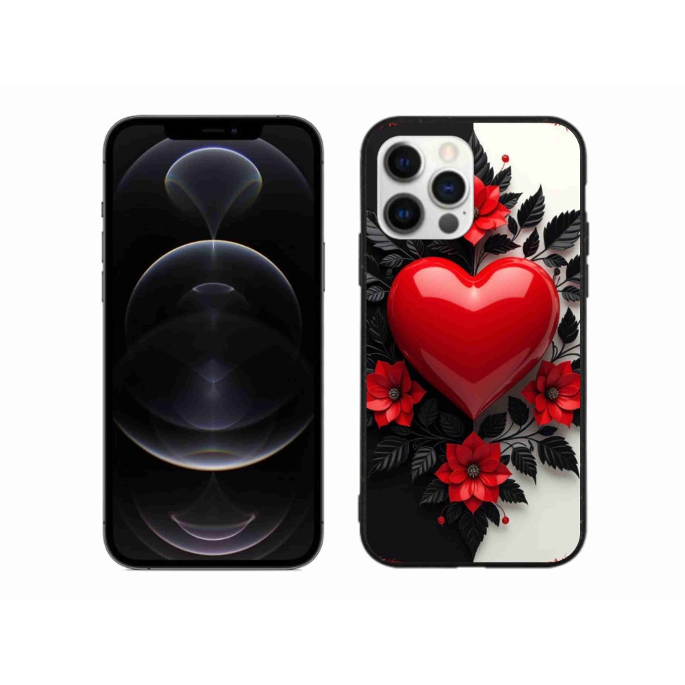 Gélový kryt mmCase na iPhone 12 Pro Max - červené srdce