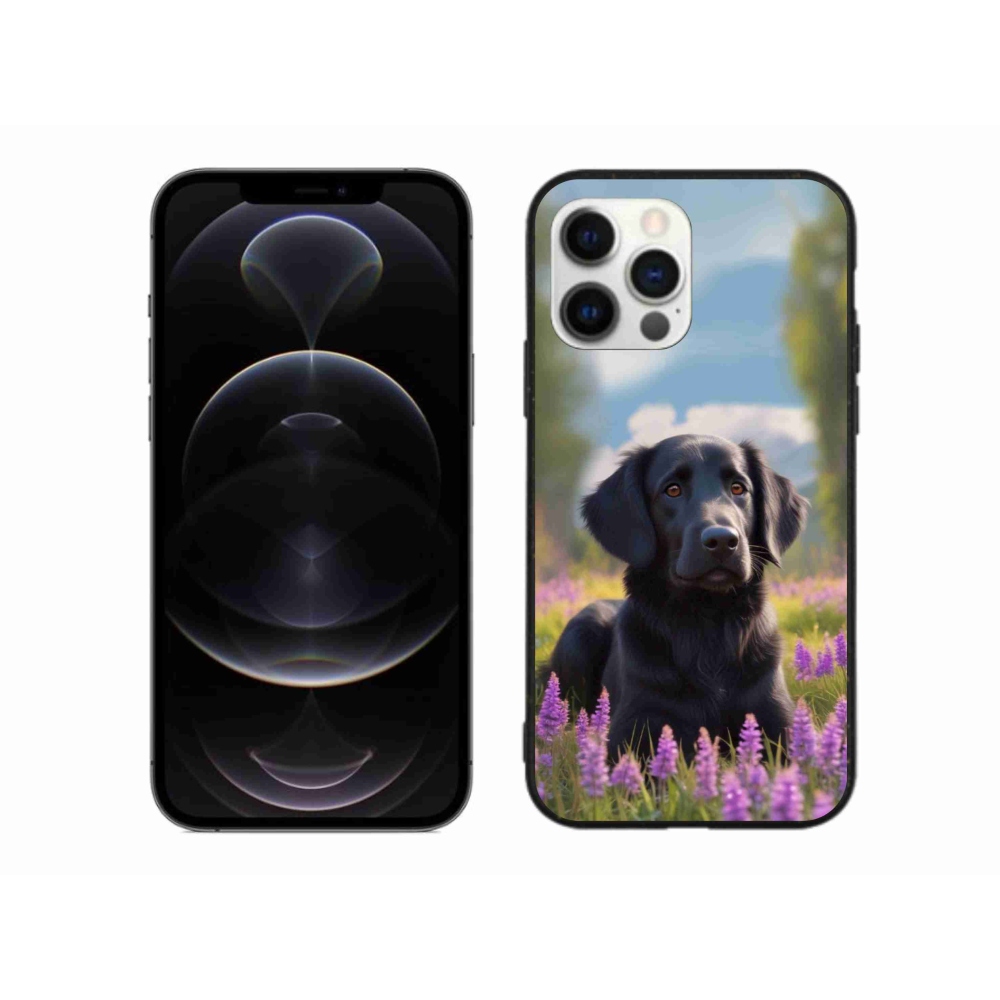 Gélový kryt mmCase na iPhone 12 Pro Max - elegantný čierny retriever