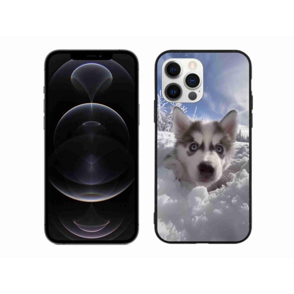 Gélový kryt mmCase na iPhone 12 Pro Max - husky v snehu