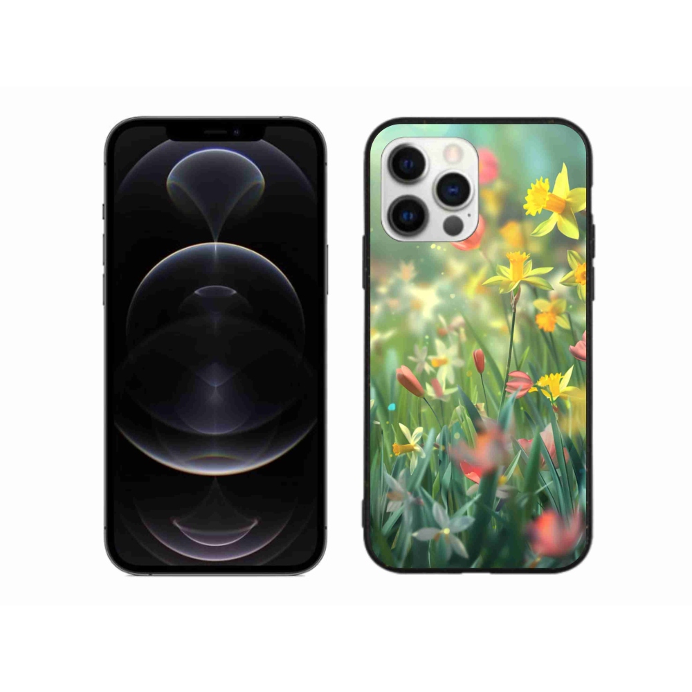 Gélový kryt mmCase na iPhone 12 Pro Max - jarné kvety