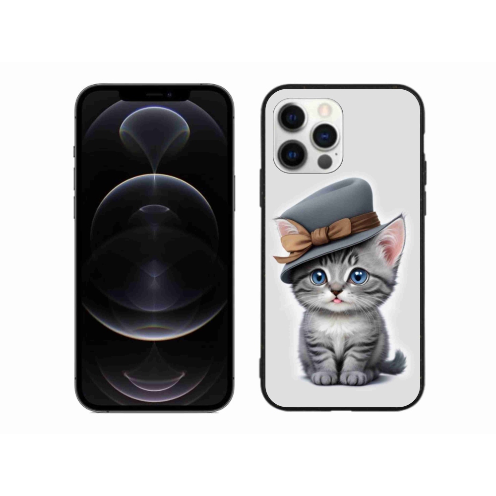 Gélový kryt mmCase na iPhone 12 Pro Max - mačiatko s klobúkom